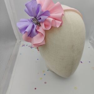 Charming Pink and Purple Floral Kids Headband